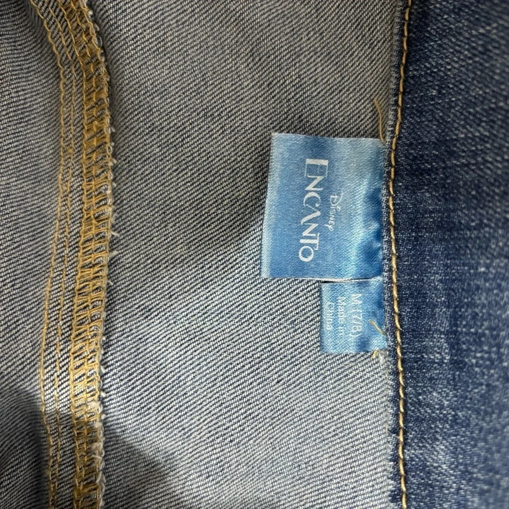 Disney Encanto floral back blue jean jacket size